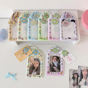 GOSS Dernière conception 3 pouces Pvc Creative Kpop Merchandise Kpop Star Photo Card Holder Frame with Fluffy Pendant Keychain Hot Saling - Product Image 1