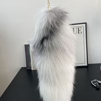 Porte-clés pendentif queue de renard en vraie fourrure, fait main, forme 3D, doux, écologique, durable, portable, décoration de sac en peluche style dessin animé