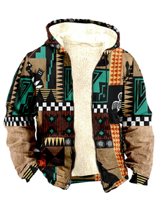 เสื้อฮู้ดมีซิปลายกราฟิกของผู้ชายเสื้อแจ็คเก็ตมีซิป3D คลาสสิกกีฬาชนเผ่าพิมพ์กราฟิกชนเผ่าเสื้อโค้ทเทศกาลสบายๆสินค้าดรอปชิป - Product Image 2