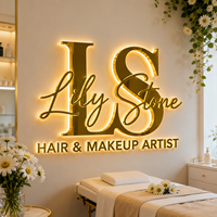 Letrero LED 3D con Logotipo Personalizado, Letrero Metálico Iluminado para Pared, Letrero con Letras LED para Salón de Belleza, Spa, Estudio, Entrega Rápida