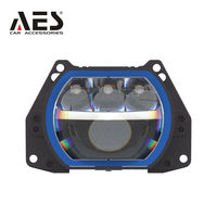 Lentille de projecteur AES UPS TIR Triple Laser Carré pour phare de voiture, projecteur de phare Hi/Lo 45W/90W, éclairage à coupe plate