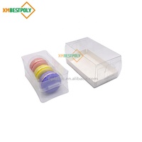 3 paquets de boîtes cadeaux en plastique transparent pour macarons, biscuits, baklavas, desserts, avec insert pour biscuits, baklavas, desserts, boîte transparente