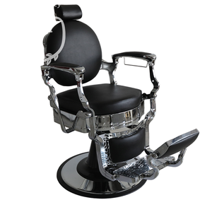 Black <b>Retro</b> Reversible Luxury Golden Barber <b>Chair</b> Customizable Leather for Modern Salon Furniture for Barber Shops - Product Image 4