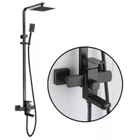 Ensemble de robinet de douche mural à barre coulissante à poignée unique en acier inoxydable SUS 304 nickel brossé classique pour hôtel, avec fonction de mesure