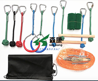 Ninja Slackline Kit 52ft Monkey Bar 660lb Capacité Jungle Gym Obstacle Course Set pour Enfants et Adultes