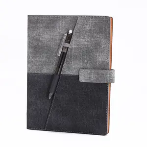 Cuaderno de cuero de tapa dura A5 impermeable diario de negocios reutilizable y borrable inteligente de hojas sueltas cuaderno de papel de piedra digital con bolígrafo