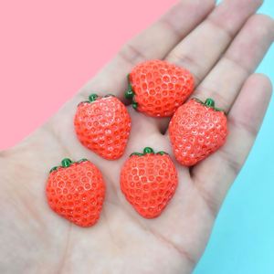 Cabochon plat en résine de fruits <span class=keywords><strong>fraise</strong></span>, mini-aliment décoratif, fourniture d'art, breloque, artisanat DIY - Product Image 2