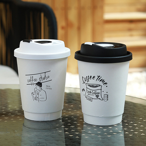 Gobelet à café jetable de haute qualité, à paroi simple ou double, en papier kraft compostable et recyclable, pour boissons chaudes - Product Image 1