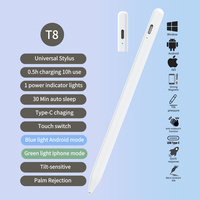 Alternatif iPad Pencil Tipe-C 10H 360-Hari, Stylus Aktif Android Windows Dual OS, Ujung Aluminium POM Logo Kustom Pabrik OEM