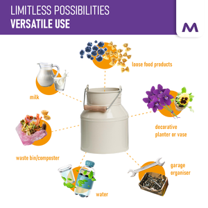 Boîte polyvalente avec poignée de transport Conteneur de stockage de cruche en tôle d'acier vintage 5L Vase à fleurs décoratif - Product Image 5