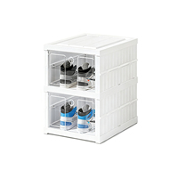 Organisateur de chaussures pliable transparent en plastique le plus vendu, armoire à chaussures anti-poussière sans installation, boîte à chaussures portable empilable en PP