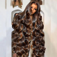 Perruque frontale transparente HD 13x6 à ondulations lâches, boucles naturelles, couleur blond miel, sans colle, avec cordon de serrage, en cheveux humains bruts