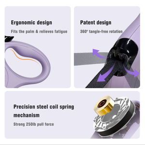 Guinzaglio da passeggio per animali domestici resistente di 3M 5M <span class=keywords><strong>8M</strong></span> di nuovo Design per razze di medie dimensioni fino a 110 libbre al guinzaglio retrattile aggiornato - Product Image 6
