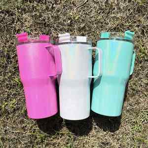 Vaso de Viaje de Acero Inoxidable con Brillo y Asa de 20 oz, Vasos Infantiles para Sublimación con Impresión Térmica - Product Image 1
