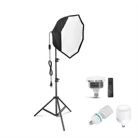 Kit Softbox Octogonal 70cm avec Support E27, Diffuseur de Flash, Accessoires d'Éclairage pour Appareil Photo, Studio Photo, Vidéo et Portrait