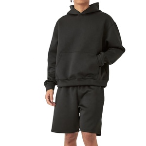 Wholesale Blank Custom Sweat Suits Unisex Jogging Wear Two Piece Men Hoodie Set Shorts Summer <strong>Clothes</strong> - Product Image 2