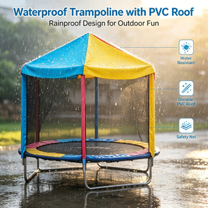 <span class=keywords><strong>Trampoline</strong></span> rond coloré <span class=keywords><strong>le</strong></span> plus vendu avec filet <span class=keywords><strong>de</strong></span> sécurité 6ft 8ft 10ft 12ft 14ft 16ft <span class=keywords><strong>Trampoline</strong></span> domestique pour sauter avec toit en PVC - Product Image 4