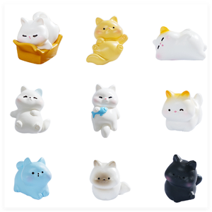 Bán Buôn Kawaii Dễ Thương Phim Hoạt Hình Thu Nhỏ Trẻ Em Đồ Chơi Nhựa Nhựa Chuột Cá Lâu Đài Mèo Bức Tượng Nhỏ May Mắn Đen Vườn Động Vật Hình - Product Image 5
