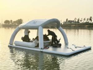2024 plate-forme flottante gonflable chaude avec tente quai personnalisé bail Commercial eau flottant île de loisirs pour mer lac rivière - Product Image 3