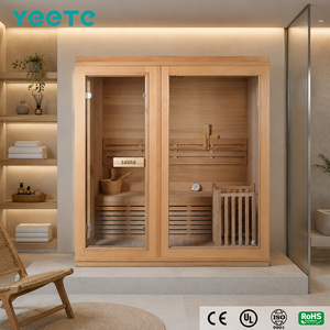 Salle de sauna préfabriquée modulaire YEETE en bois de pruche avec verre de 8 mm, installation clé en main, choix du <span class=keywords><strong>d</strong></span>éveloppeur, pour <span class=keywords><strong>bien</strong></span>-être multi-unités et actif immobilier - Product Image 1