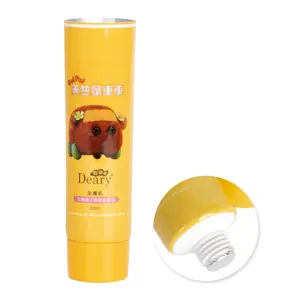 Tubes souples de luxe couleur jaune crème pour le visage crème de lavage tube souple pour l'emballage