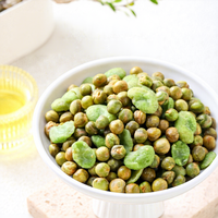 Mélange de Haricots Verts et de Pois au Goût d'Ail Rôti, Snack Sain à Base de Protéines Végétales, Haricots Fava Croustillants