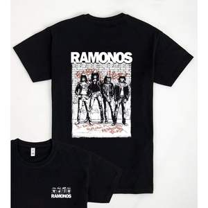 T-shirt con grafica della band Ramonos, nera, unisex, taglia grande per adulti, articoli musicali - Product Image 1