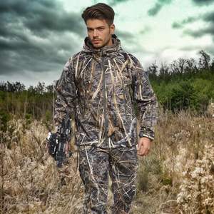 Chaqueta de caza personalizada para hombre, sudadera con capucha de camuflaje, softshell, repelente al agua, a prueba de viento, para actividades al aire libre. - Product Image 1