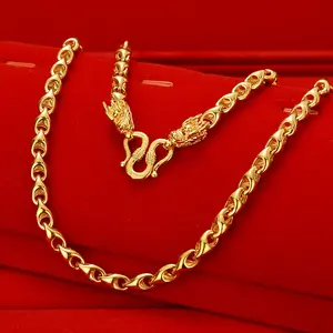 2021 Fashion Vietnam 24K Gold Plated Men Necklace Luxury Dragon Chain Gold Necklace Jewelry