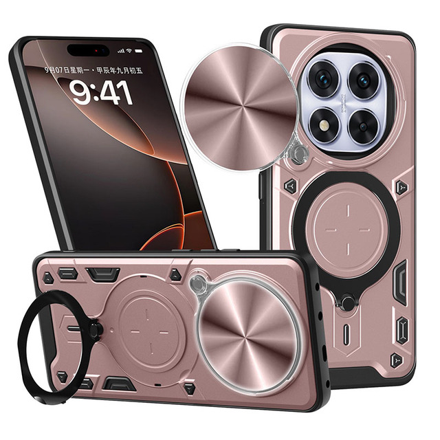 For Xiaomi Redmi Note 14 Pro 14Pro+ 15 Pro 15Pro+ Car Mount Magnetic Shell Shockproof Ring Stand Armor Mobile Phone Case