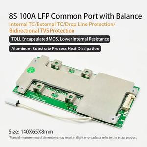 แผงวงจรป้องกันแบตเตอรี่ฮาร์ดแวร์ 6s 7s 8s 10s 24V 36V 60A-150A LFP NMC BMS พร้อม NTC - Product Image 2