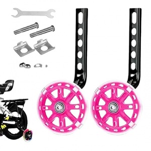 Roues d'apprentissage pour vélo d'enfant 12 pouces en métal rouge avec lumières clignotantes pour vélo d'équilibre - Product Image 2