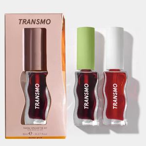 หลอดลิปออยล์แก้วลายคลื่น หลอดลิปกลอสแก้ว 10 มล. หลอดลิปสติกแก้วลายคลื่นพร้อมบรรจุภัณฑ์แบบกำหนดเอง - Product Image 1