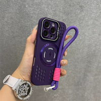 Coque de téléphone Apple 16 Pro Max 17 avec dissipation de chaleur estivale, fixation magnétique 15, design évidé avec support 13, style tendance 14 13 12