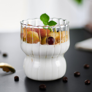 Gobelet en verre à rayures verticales, transparent, pour boissons froides, en verre borosilicate de haute qualité, pour lait et gelée, gobelet à eau tendance, pour les fêtes - Product Image 3