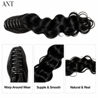 Extension de queue de cheval à clip banane 24 pouces 120g, ondulation naturelle, en fibre haute température, volumineuse, pour toutes les occasions