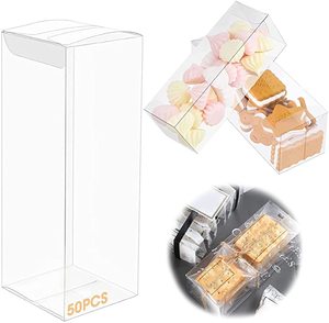 Cakesicle Box Set 6 x 2 x 2 Inches Clear PET Ice Cream Boxes Plastic Candy Treat Box for DIY Baking Wedding Baby birthday
