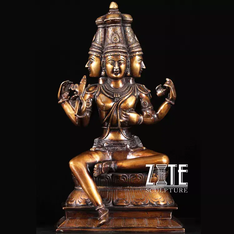 Hindu gods bronze brahma statue