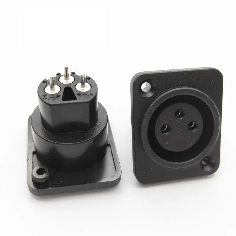 Cantell 3 pole XLR Connector Socket 3pin XLR Male Female Panel Mount Connector Chassis for Audio