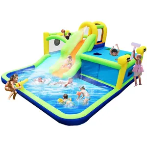New Arrival Family Inflatable Bouncer Slide Water Park With Blower