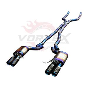 Escape Trasero Vortex Titanium Blue con Válvulas para BMW F06 F12 F13 640i 650i con Tubo en X, Doble Silenciador y Puntas Cuádruples de Carbono, Línea Mod - Product Image 3