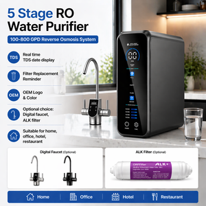 Purificador de Agua de Ósmosis Inversa para el Hogar de 100 GPD con Certificación CE ROHS, Pantalla Inteligente, Filtro Alcalino y Pantalla TDS, Filtración de 5 Etapas - Product Image 4
