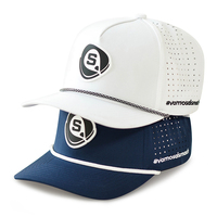 Gorra de Béisbol Deportiva Impermeable con Logotipo Personalizado, Gorra de Golf con Orificios Perforados con Láser, 5 Paneles, 100% Poliéster, Deportiva, Unisex
