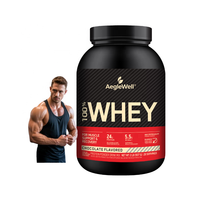 AegleWell 100% Isolat de Protéine de Lactosérum en Poudre 2lb Saveur Chocolat, 24g de Protéines BCAA pour la Croissance Musculaire, Complément Nutritionnel Sportif