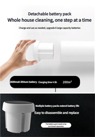 Nettoyeur vapeur électrique intelligent à LED pour sols, grand écran, 15000 pa, aspirateur vertical domestique