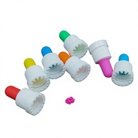 Bouchon compte-gouttes 18/410 18/415 TE en silicone coloré avec anneau anti-effraction pour huiles essentielles