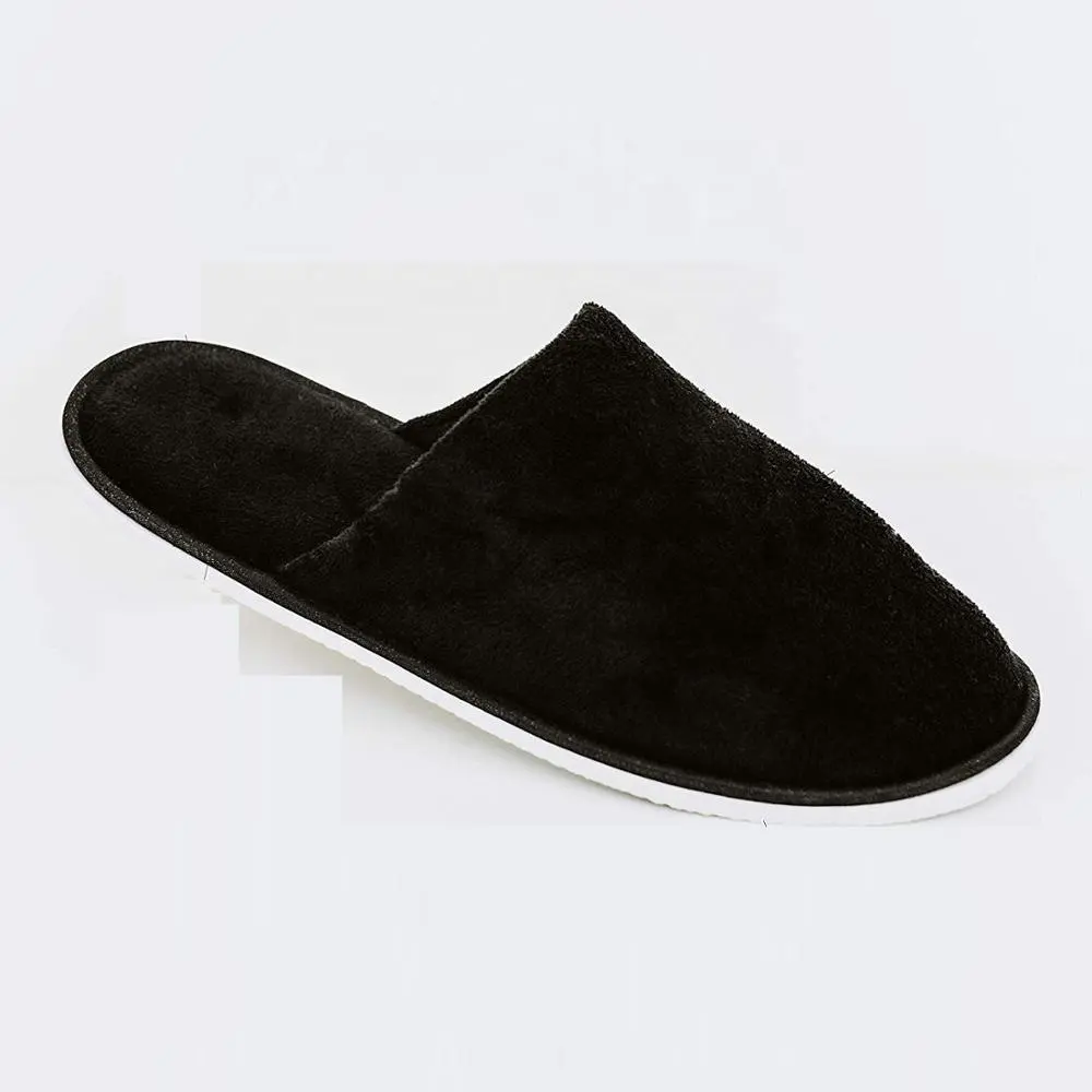 hot sale luxury custom logo soft disposable hotel travel black slippers making machine