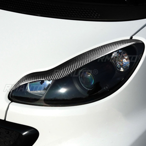 1 par de cubiertas decorativas para faros delanteros de coche, de fibra de carbono real, para Mercedes-Benz W451 Smart 2009 2010 2011 2012 2013 2014 - Product Image 6