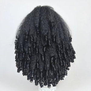 Perruques Afro Bouclées Crépues pour Femmes Noires, <span class=keywords><strong>Longue</strong></span> <span class=keywords><strong>Perruque</strong></span> Bandeau Synthétique Classique, Cheveux Ondulés Bouclés Printaniers Volumineux, Perruques Sans Colle - Product Image 2
