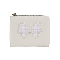 Dompet Wanita Kulit PU Lembut Model Fashion Grosir, Bordir Pita, Mini, Resleting, Tempat Koin untuk Remaja Pelajar